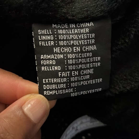 Fair Mens Jacket Coat Black Pockets Mock Neck Buckle Zipper Lined Leather - Picture 9 of 12